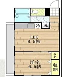 クレスト喜多野 1LDKの間取図画像
