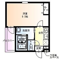 フジパレス豊里6番館 1Kの間取図画像