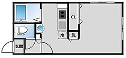 MODULOR氷川台 4階1Kの間取り