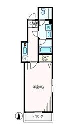 都営浅草線 戸越駅 徒歩7分の賃貸マンション 2階1Kの間取り