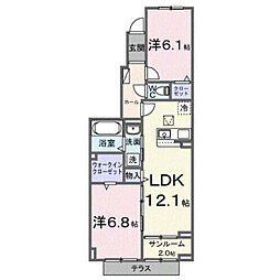 ウィステリア 2LDKの間取図画像