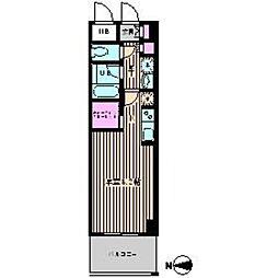 Atoll-K 6階ワンルームの間取り
