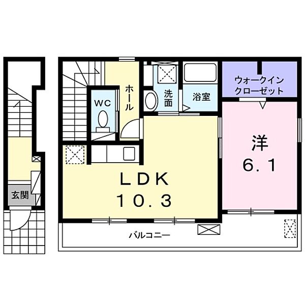 大阪府岸和田市作才町(賃貸アパート1LDK・2階・46.70㎡)の写真 その2