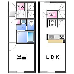 レオネクストほしやII 2階1LDKの間取り