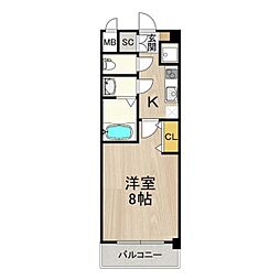 JR東海道・山陽本線 東淀川駅 徒歩7分の賃貸マンション 3階1Kの間取り