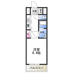 ＮＭヴァン 1階ワンルームの間取り