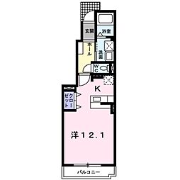 サイレントプレイス ワンルームの間取図画像