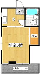 イヌイビル 1Kの間取図画像