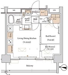 ブランシエスタ木場 2LDKの間取図画像