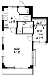 アンカンシェル松島 2階1Kの間取り