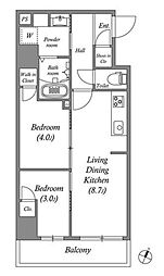 GRANPASEO浅草2 2LDKの間取図画像