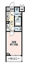プレール・ドゥーク西荻窪 1Kの間取図画像