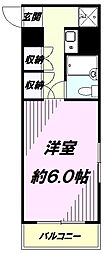 フローラル散田 1Kの間取図画像
