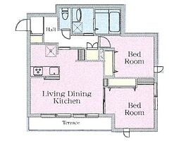 アーバンクレスト 1階2LDKの間取り