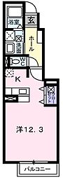 ジンシャン 1Kの間取図画像