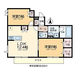 Ｂｏｎｈｅｕｒ　ｄｅ　Ｃｈｉｅｎ　Ｋｉｔａａｙａｓｅ 1階2LDKの間取り