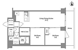 KDXレジデンス上板橋 3階2LDKの間取り