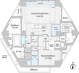 THE DOORS 広尾 3階2SLDKの間取り