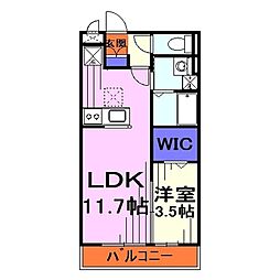パストラル 3階1LDKの間取り