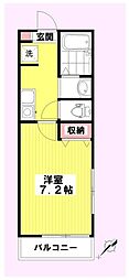 BESTSTAGE鶴ヶ舞 1Kの間取図画像