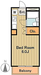 京王相模原線 京王多摩センター駅 徒歩10分の賃貸マンション 3階1Kの間取り