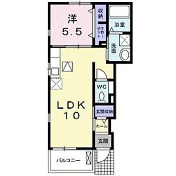 JR紀勢本線 紀和駅 徒歩6分の賃貸アパート 1階1LDKの間取り