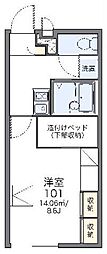 レオパレスサンクレール柏B 1Kの間取図画像