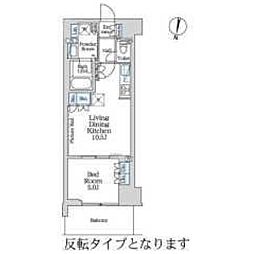 ロイヤルパークス赤羽ノース 4階1LDKの間取り