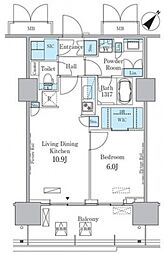 晴海フラッグ ポートヴィレッジ C棟 14階1LDKの間取り