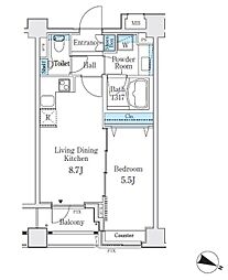 ダイナシティ三宿 1LDKの間取図画像