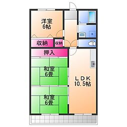 メイゾン山野 3LDKの間取図画像