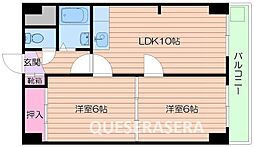 雅叙園ハイツ 2LDKの間取図画像