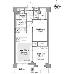 コンフォリア・リヴ文京護国寺 1階2LDKの間取り