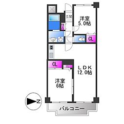 友井グレイス 2LDKの間取図画像