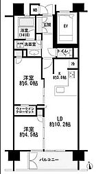 プレミスト神楽坂 4階2LDKの間取り