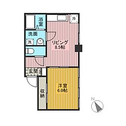 フェニックスナカムラ 1LDKの間取図画像