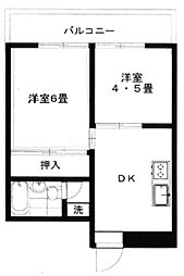 赤羽トナミビル 4階2DKの間取り