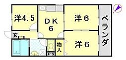 佐々木ビル 3階3DKの間取り