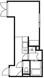 EXAM初台 4階ワンルームの間取り