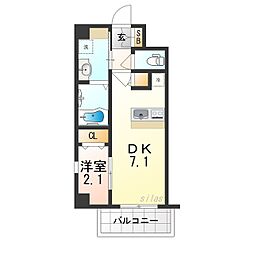 阪急伊丹線 伊丹駅 徒歩13分の賃貸マンション 3階1DKの間取り