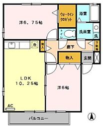 グランメールA 2LDKの間取図画像
