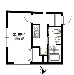 b'CASATANMACHI 1Kの間取図画像