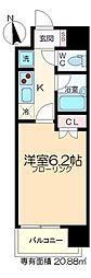 RESIDENCE門前仲町 1Kの間取図画像