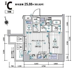 ＭＡＸＩＶ ＣＲＯＳ高島平ＭＩＲＡＩＳ 4階2Kの間取り