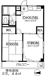ティ・シャトル 2階2DKの間取り