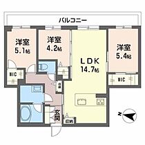 シャーメゾングラン西京極 0202 ｜ 京都府京都市右京区西京極郡醍醐田町6-之一部、西京極徳大寺団子田町75番3（賃貸マンション3LDK・2階・69.32㎡） その2