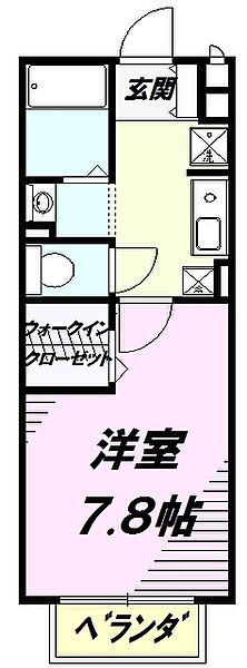 東京都八王子市楢原町(賃貸アパート1K・2階・26.27㎡)の写真 その2