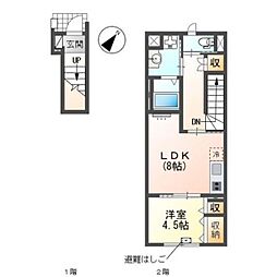 仮)日野市落川アパート新築工事 1LDKの間取図画像