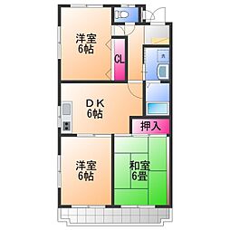 サン・シード 3DKの間取図画像