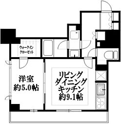 シティタワー横濱 1LDKの間取図画像